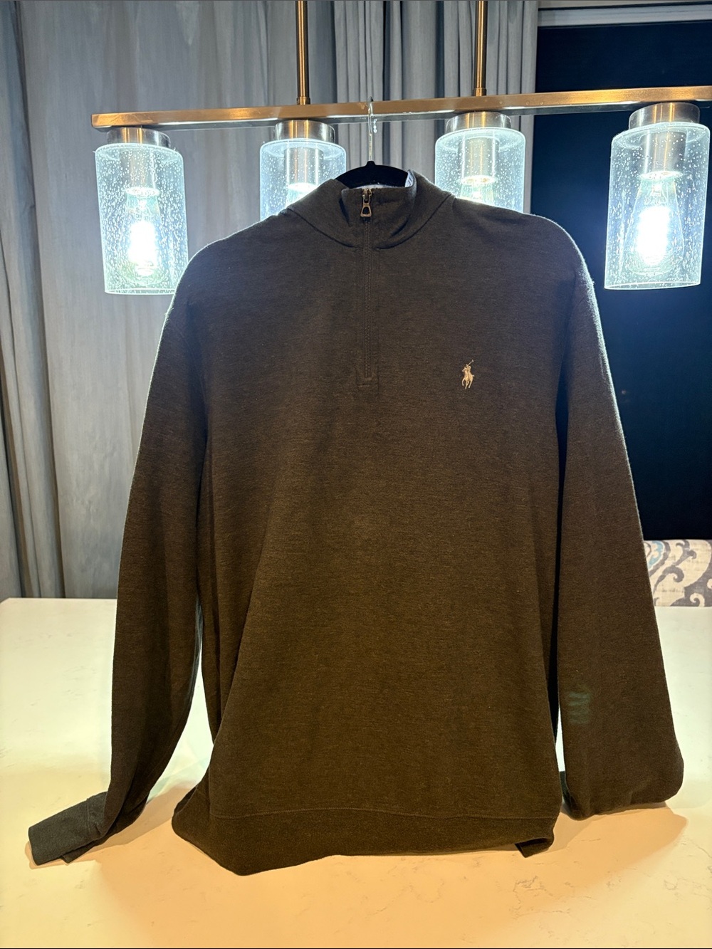Polo by Ralph Lauren Men's Dark Olive 1/4 Zip Sweater